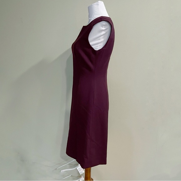 Rebecca Taylor Mesh Trim Ponte Sheath Dress Oxblood Burgundy Red size 2 Small S - Picture 4 of 11